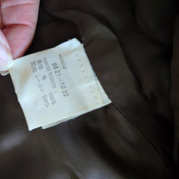 Vintage Emporio Armani Double Breasted Wool Blazer Jacket Brown Striped EU40 US8 - Picture 7 of 10